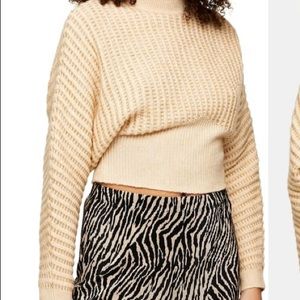 Topshop Ovoid waisted ribbed sweater
